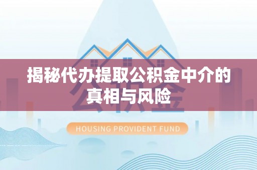 龙潭揭秘代办提取公积金中介的真相与风险
