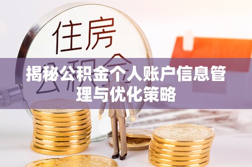 龙潭揭秘公积金个人账户信息管理与优化策略