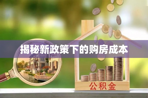 龙潭揭秘新政策下的购房成本