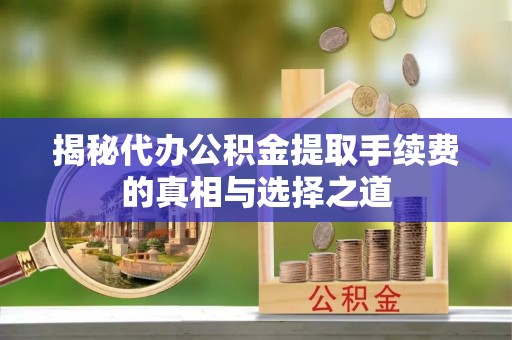 龙潭揭秘代办公积金提取手续费的真相与选择之道